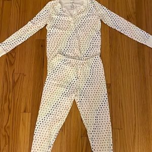 roller rabbit rainbow hearts pajama set (kids size 12)